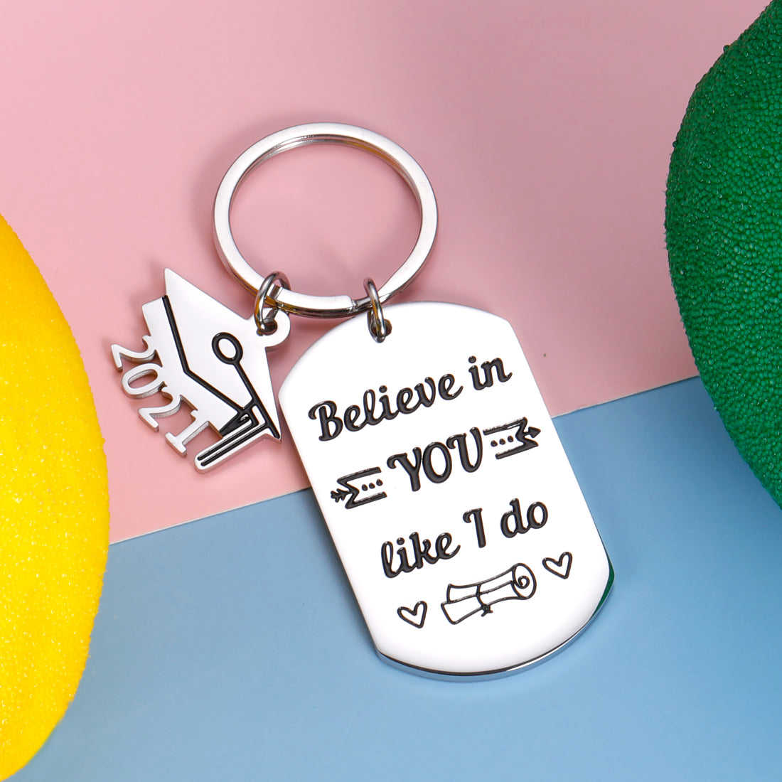 Inspirational Graduation Keychain Gift for 2021 Graduates - Ideal for Students, Nurses, and Seniors