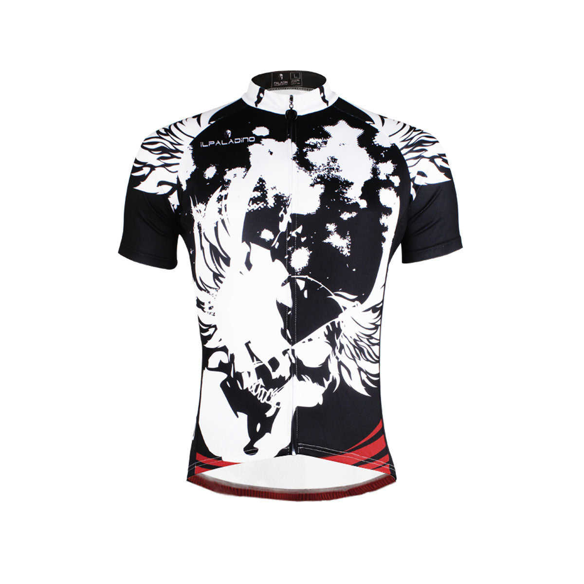 Ilpaladino Red-bottom Breathable Black & White Jersey Mens Short-Sleeve Bicycling Shirt