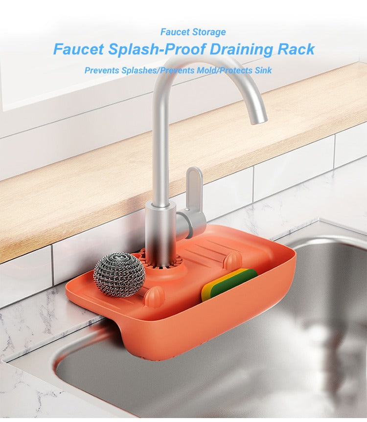 Splash Faucet Drain Guard Rack - Super Absorbent Fast Drying Mat (Bulk 3 Sets)
