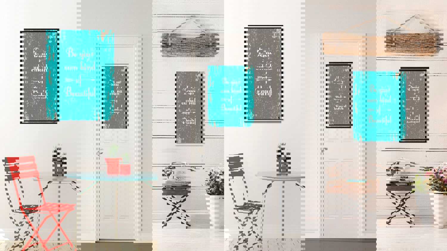 Be Your Own Kind Of Beautiful Saying Motivation Quote Canvas Print with Black Picture Frame