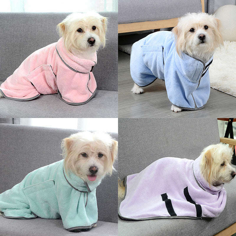 Quick-drying Pet Absorbent Towel Dog Bathrobe for Dogs & Cats