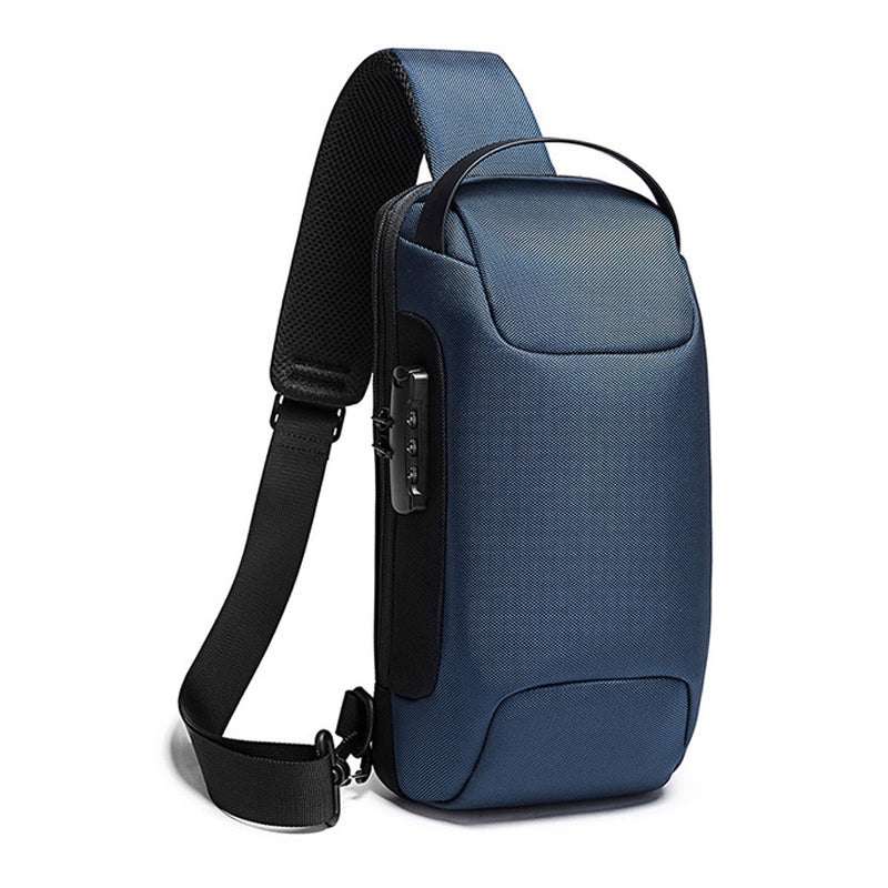 Men's Anti-Theft Sling Crossbody Bag with TSA Lock & USB Charging