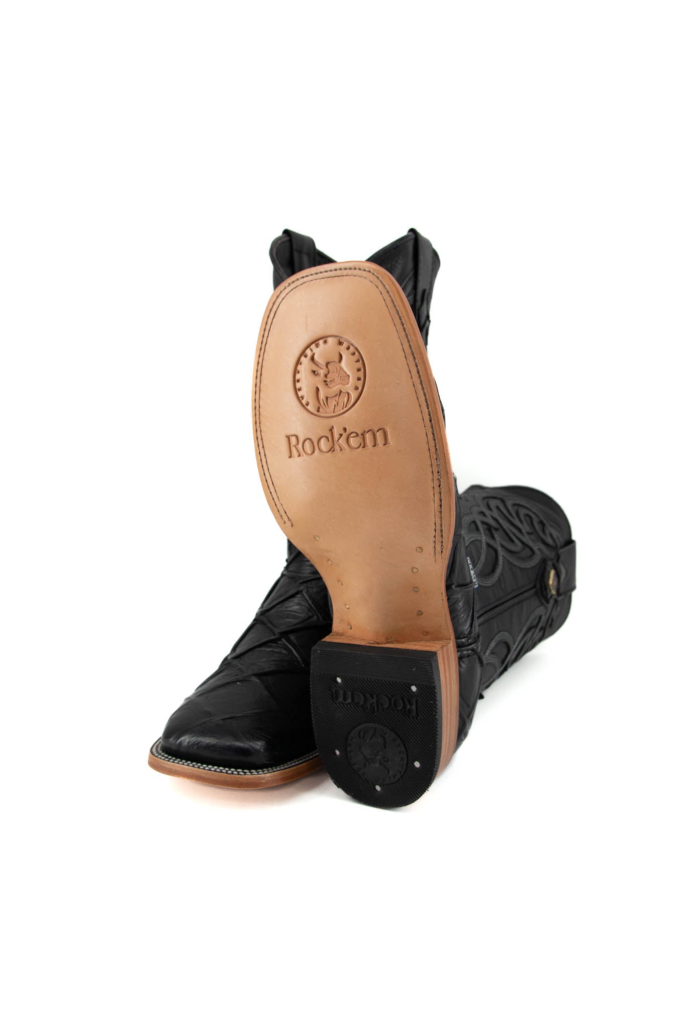 Imit. Pez Mar Y Tierra Square Toe Cowboy Boot - Genuine Leather
