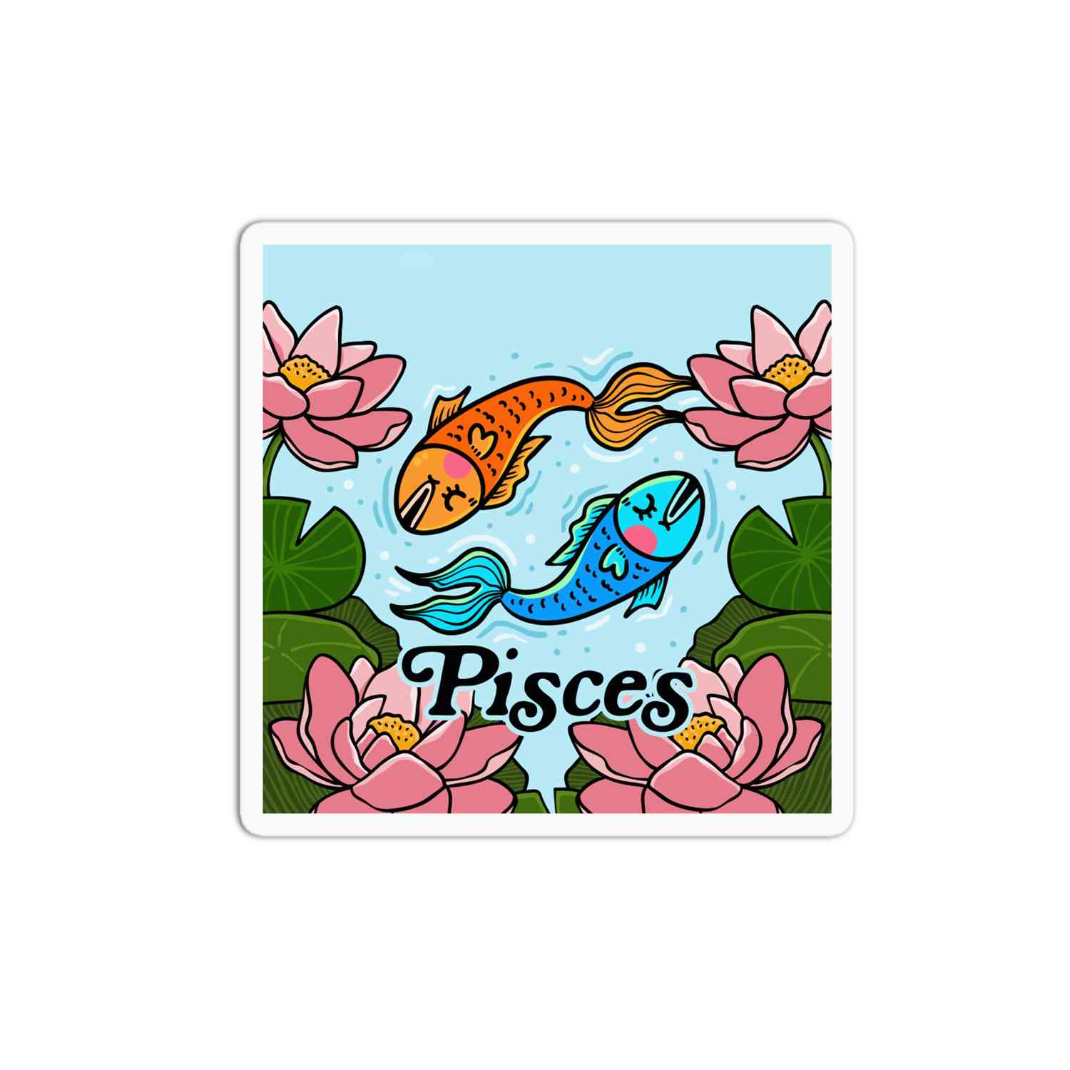 Pisces Zodiac Sign Sticker - Waterproof & Dishwasher Safe