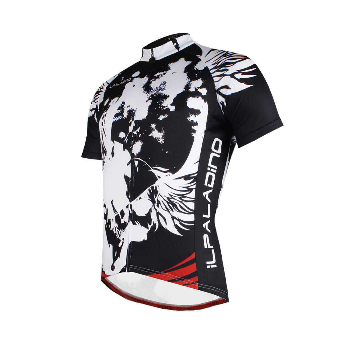 Ilpaladino Red-bottom Breathable Black & White Jersey Mens Short-Sleeve Bicycling Shirt