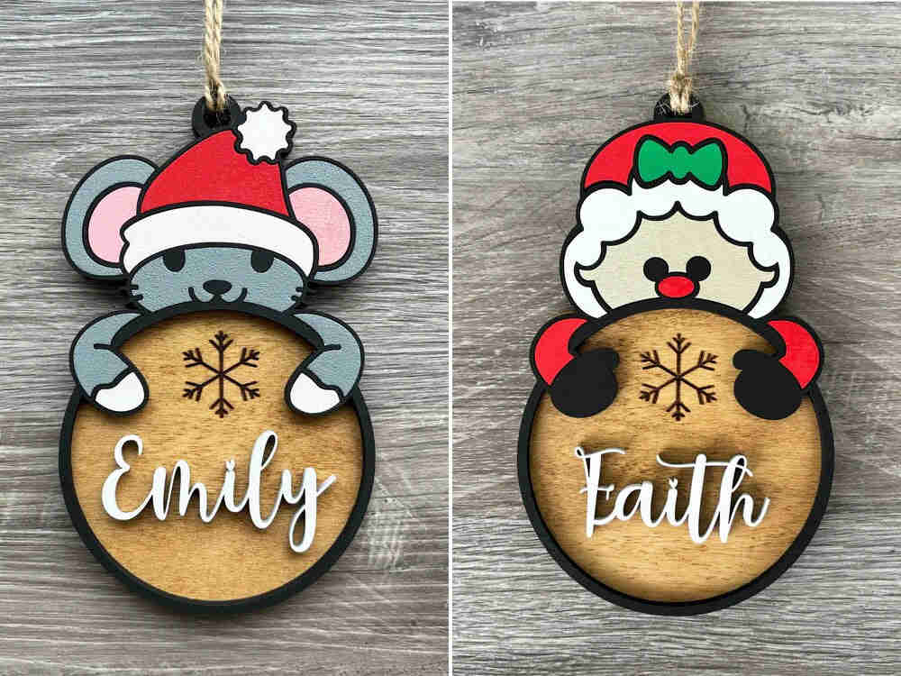 Personalized Name Christmas Ornament - Handmade Wooden Gift for 2023