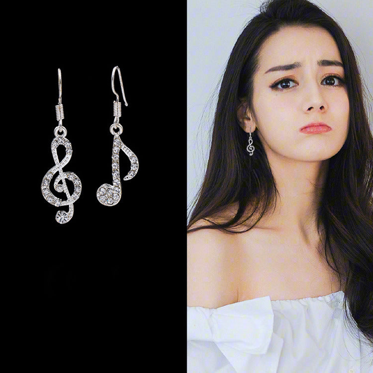 Geometric Notes Music Drop Earrings for Women