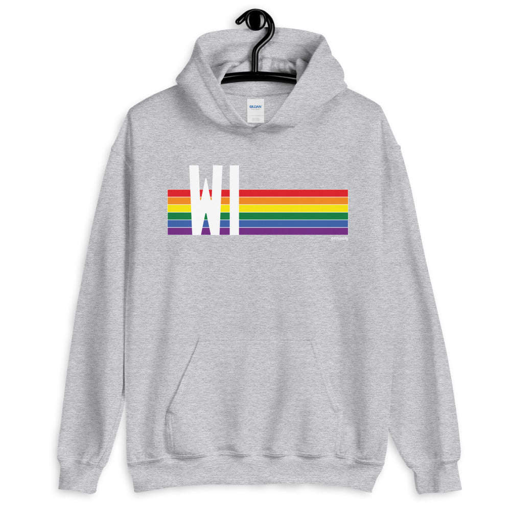 Wisconsin Pride Retro Rainbow - Unisex Hoodie