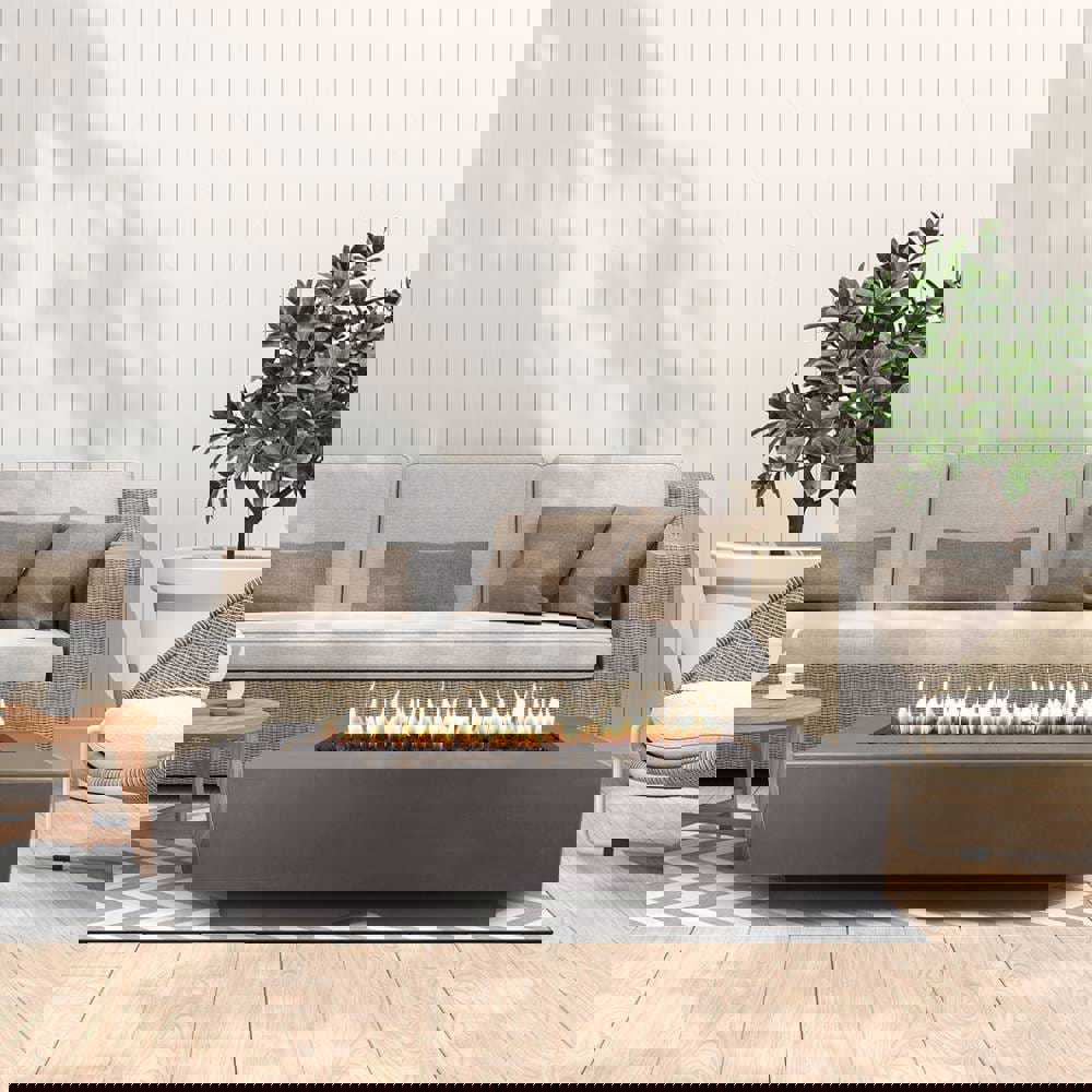 Top Fires Del Mar Rectangular GFRC Direct Spark Gas Fire Pit Table