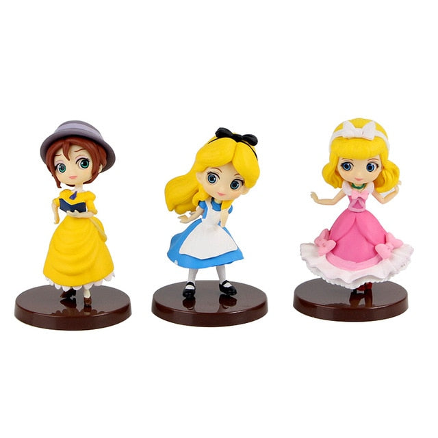 3pcs/set Q Posket Action Figure Snow White Mermaid Rapunzel Jessie Boa Hancock PVC Model Toys Anime Princess Dolls Gift for Kids