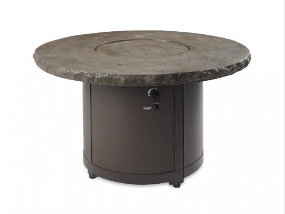 The Outdoor Greatroom Marbleized Noche Beacon Round Gas Fire Pit Table