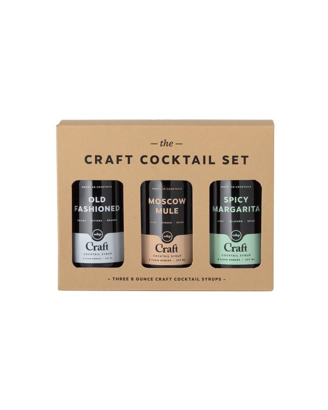 Premium Craft Cocktail Syrup Set - Old Fashioned, Moscow Mule & Spicy Margarita Mixes