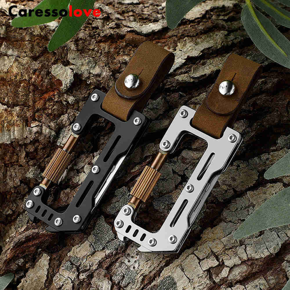 Caressolove Carabiner Exacto Knife - Stainless Steel Multi-Tool with Replaceable Blade for Outdoor EDC Gear