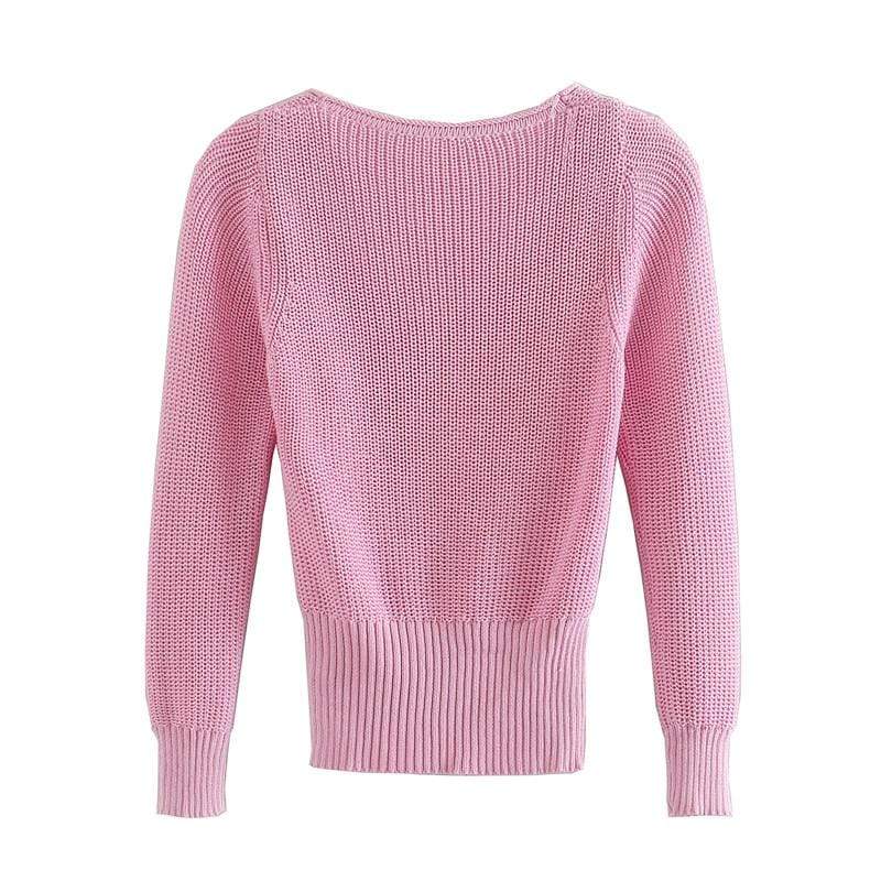 Fashion Solid Knitted Sweater
