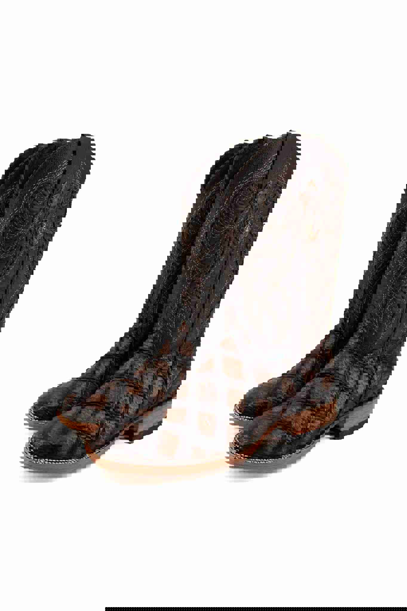 Imit. Pez Mar Y Tierra Square Toe Cowboy Boot - Genuine Leather