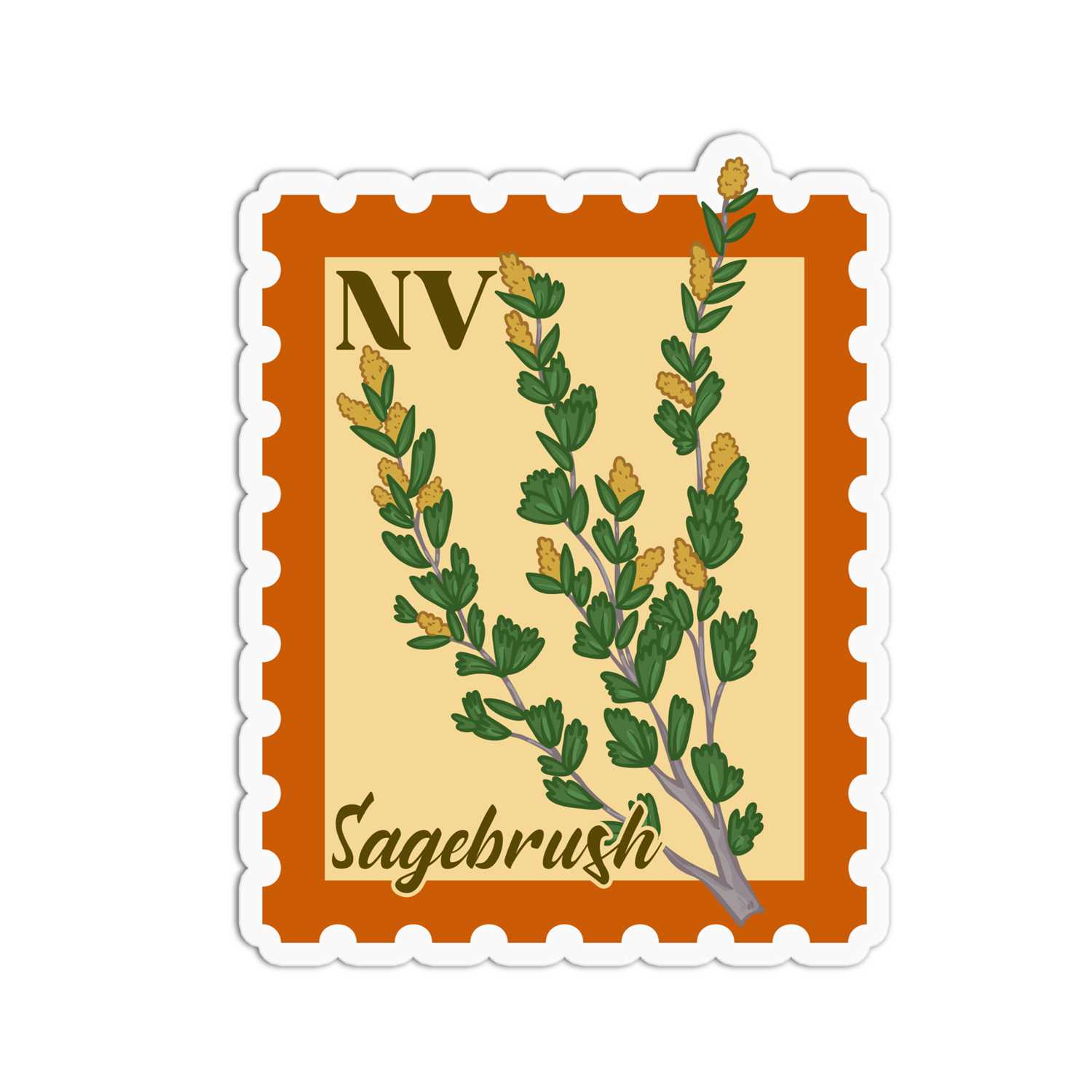 Nevada Sagebrush State Flower Stickers