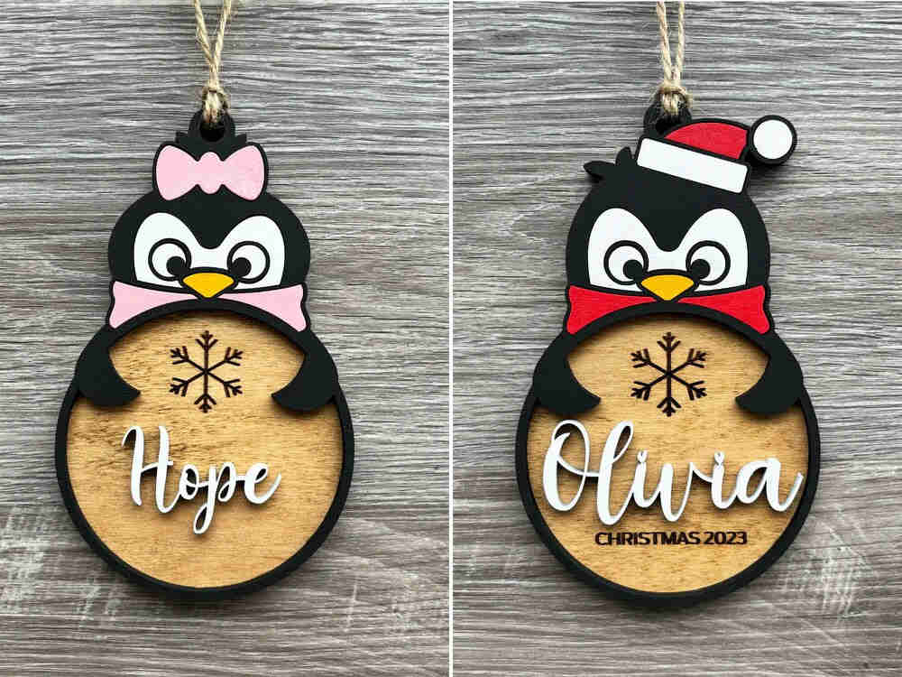 Personalized Name Christmas Ornament - Handmade Wooden Gift for 2023