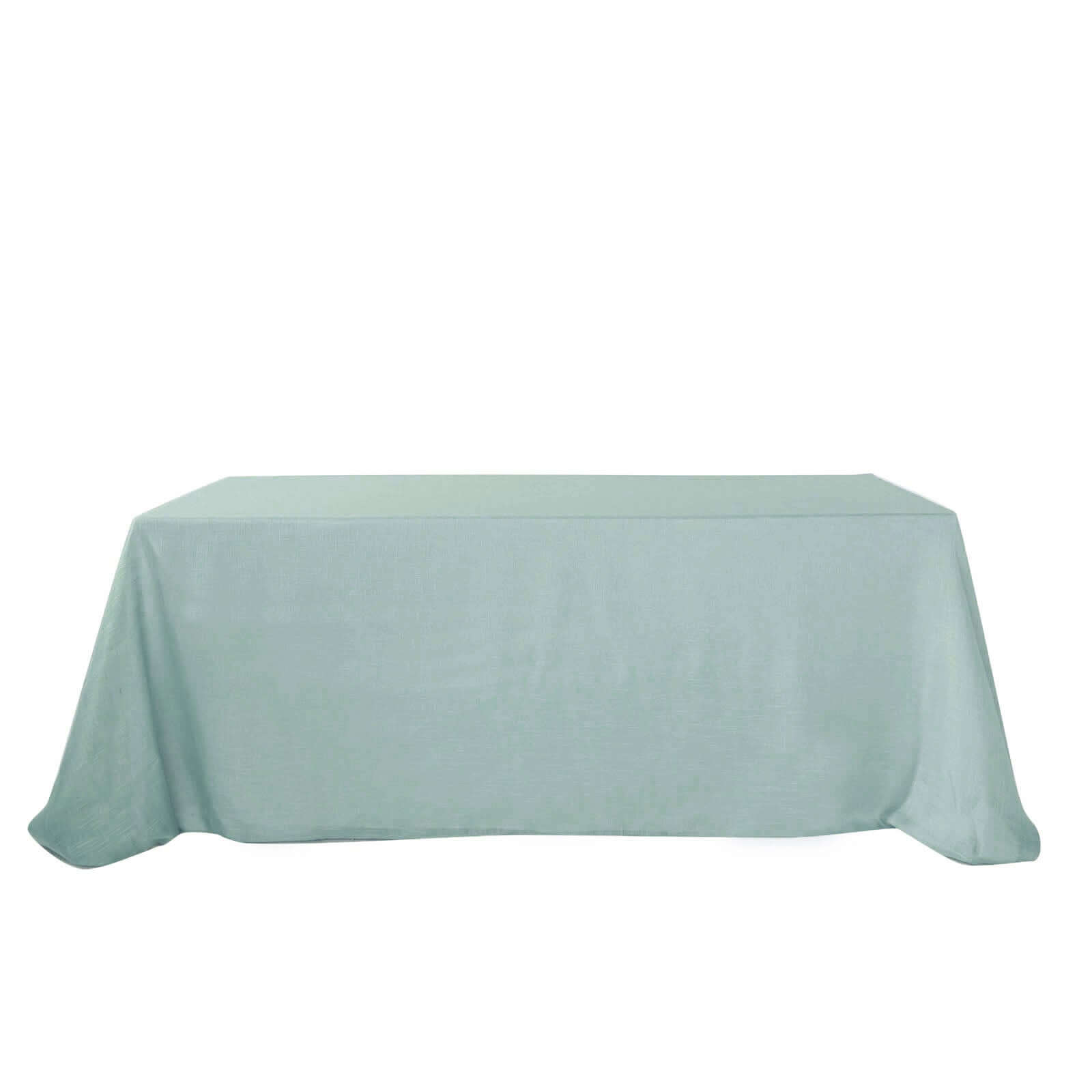 Dusty Blue Seamless Rectangular Tablecloth - Linen Look, Wrinkle Resistant 90x132