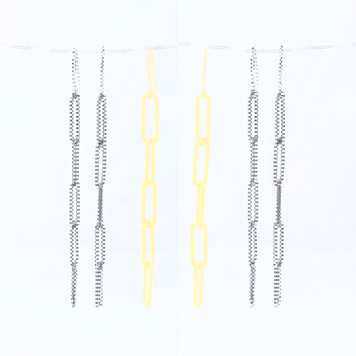 Gold Fill Long Rectangle Link Earrings