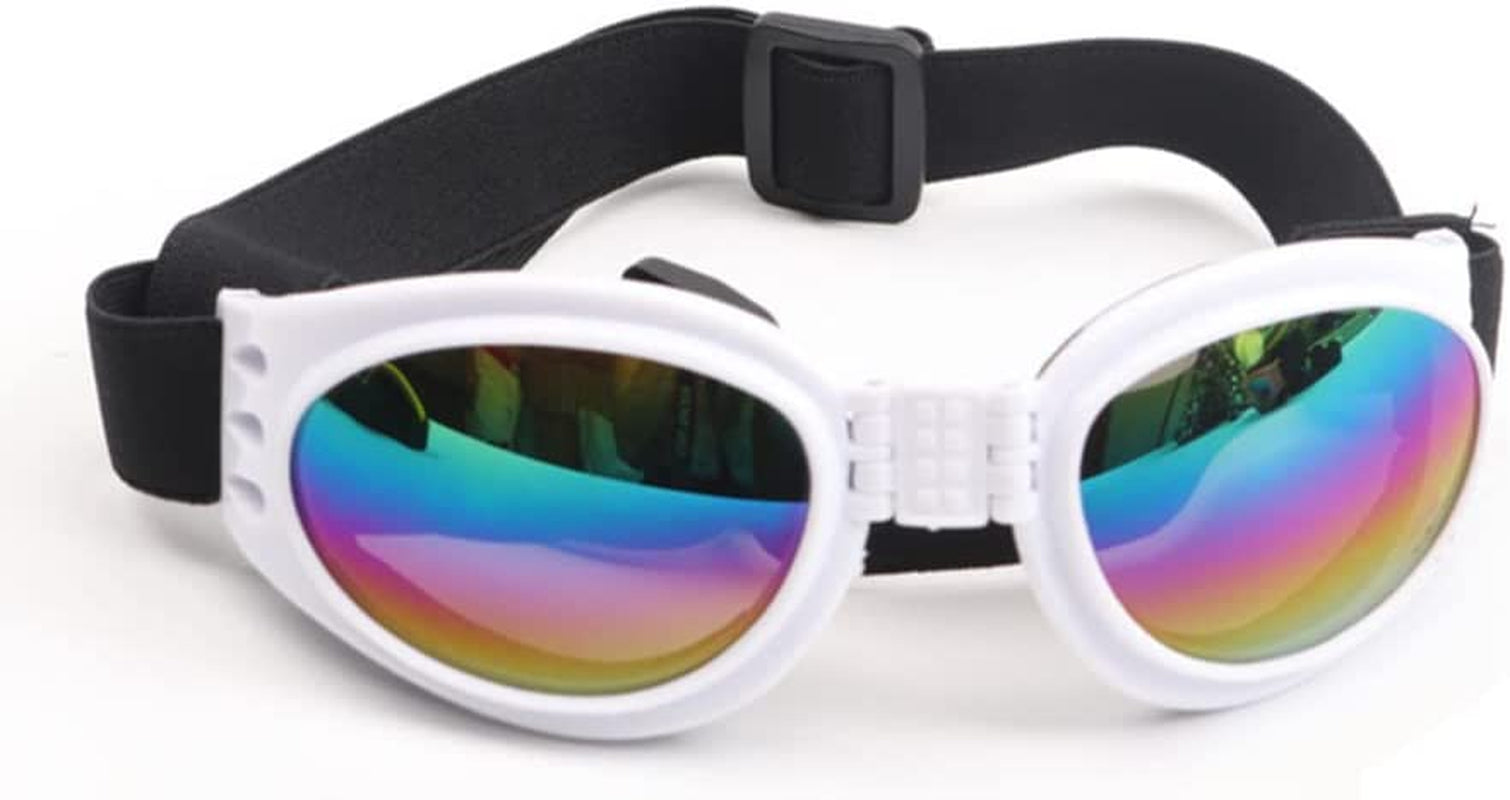 Mekek Pet Dog Sunglasses - Windproof, Foldable, UV Protection Adjustable Goggles for Dogs