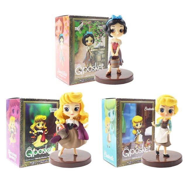 3pcs/set Q Posket Action Figure Snow White Mermaid Rapunzel Jessie Boa Hancock PVC Model Toys Anime Princess Dolls Gift for Kids