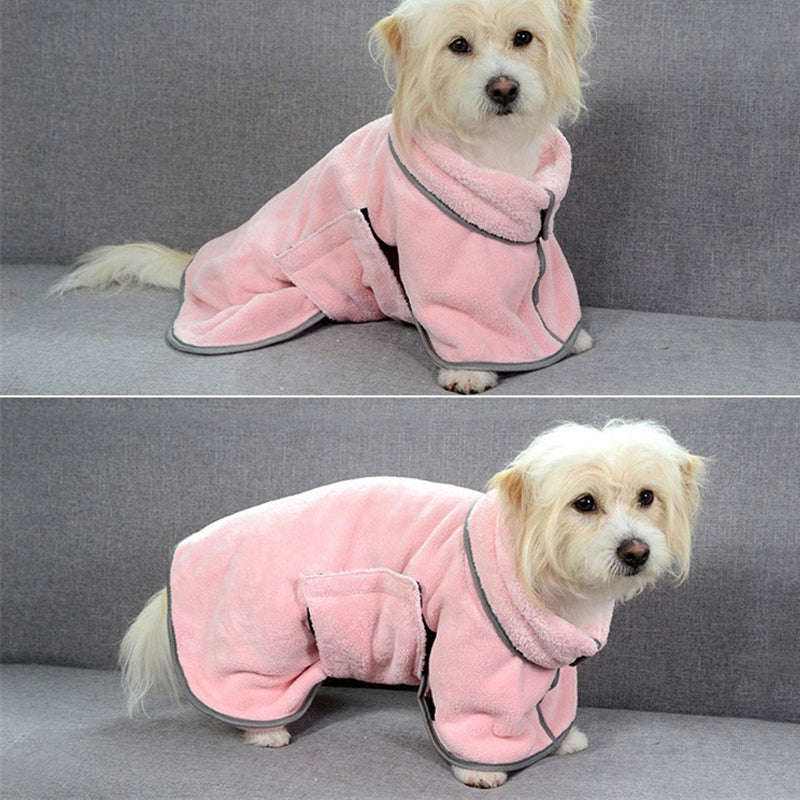 Quick-drying Pet Absorbent Towel Dog Bathrobe for Dogs & Cats