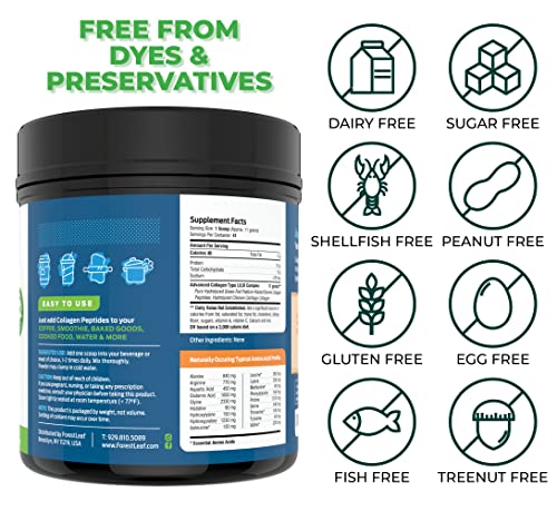 Advanced Hydrolyzed Collagen Peptides - Unflavored Protein Powder for Joints and Bones