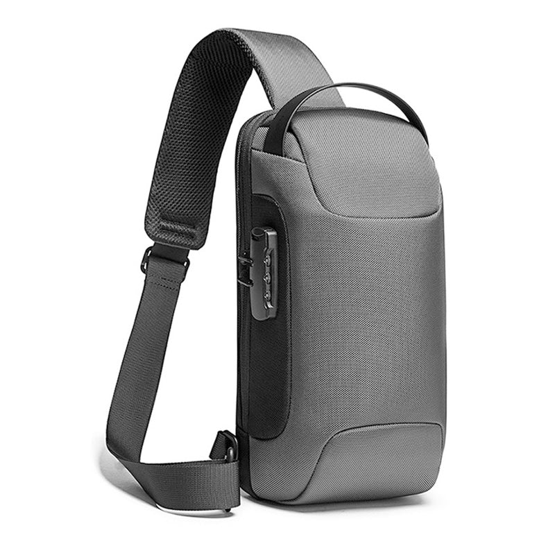 Men's Anti-Theft Sling Crossbody Bag with TSA Lock & USB Charging
