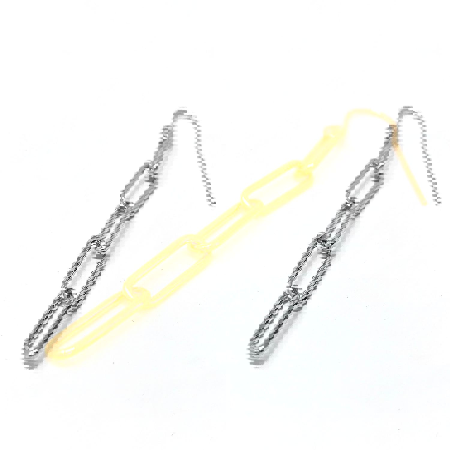 Gold Fill Long Rectangle Link Earrings