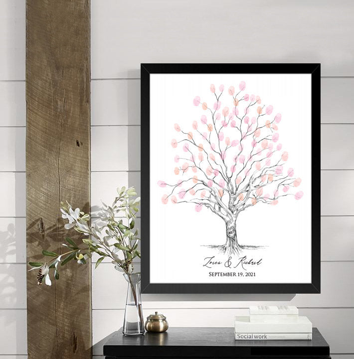 Twisted Oak Fingerprint Guestbook - Unique Wedding Guest Book Alternative