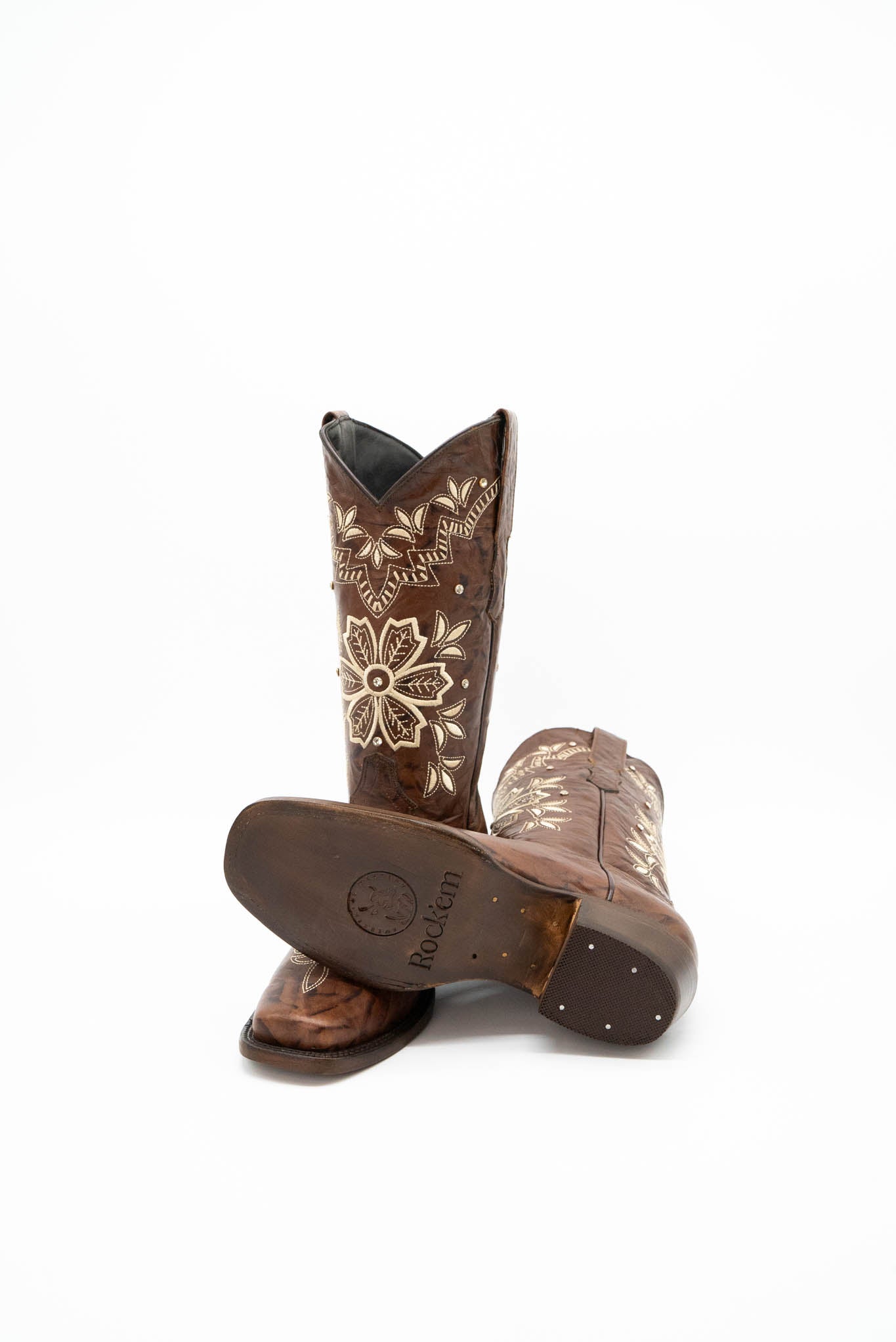 Jessica Rodeo Cowgirl Boot - Genuine Leather Square Toe