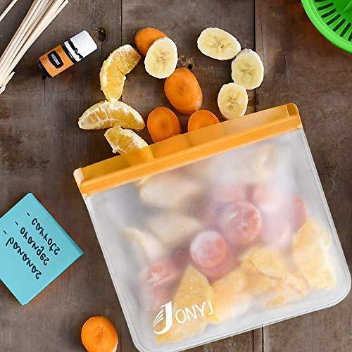 Reusable Sandwich Bags 6-Pack, Leakproof Lunch Storage Bags for Food, Snacks, and Travel