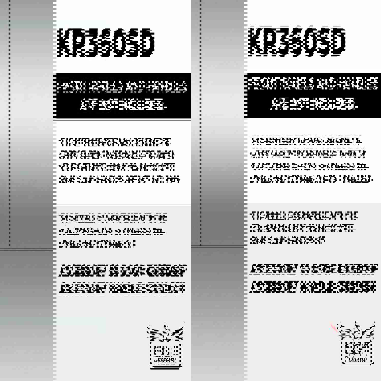 Kucht 36-Inch Built-In Stainless Steel Refrigerator with Ice Maker (KR360SD, K36SDSSP, K36SDSSH)