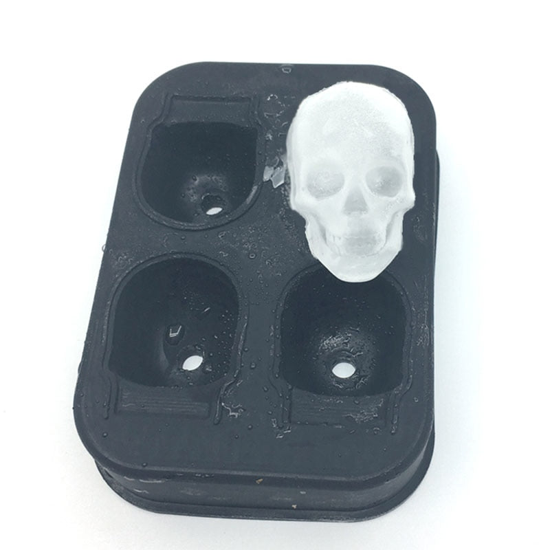 Skull Ice Cube Maker Tray - Silicone Rubber Mold for Fun and Eco-Friendly Ice Cubes