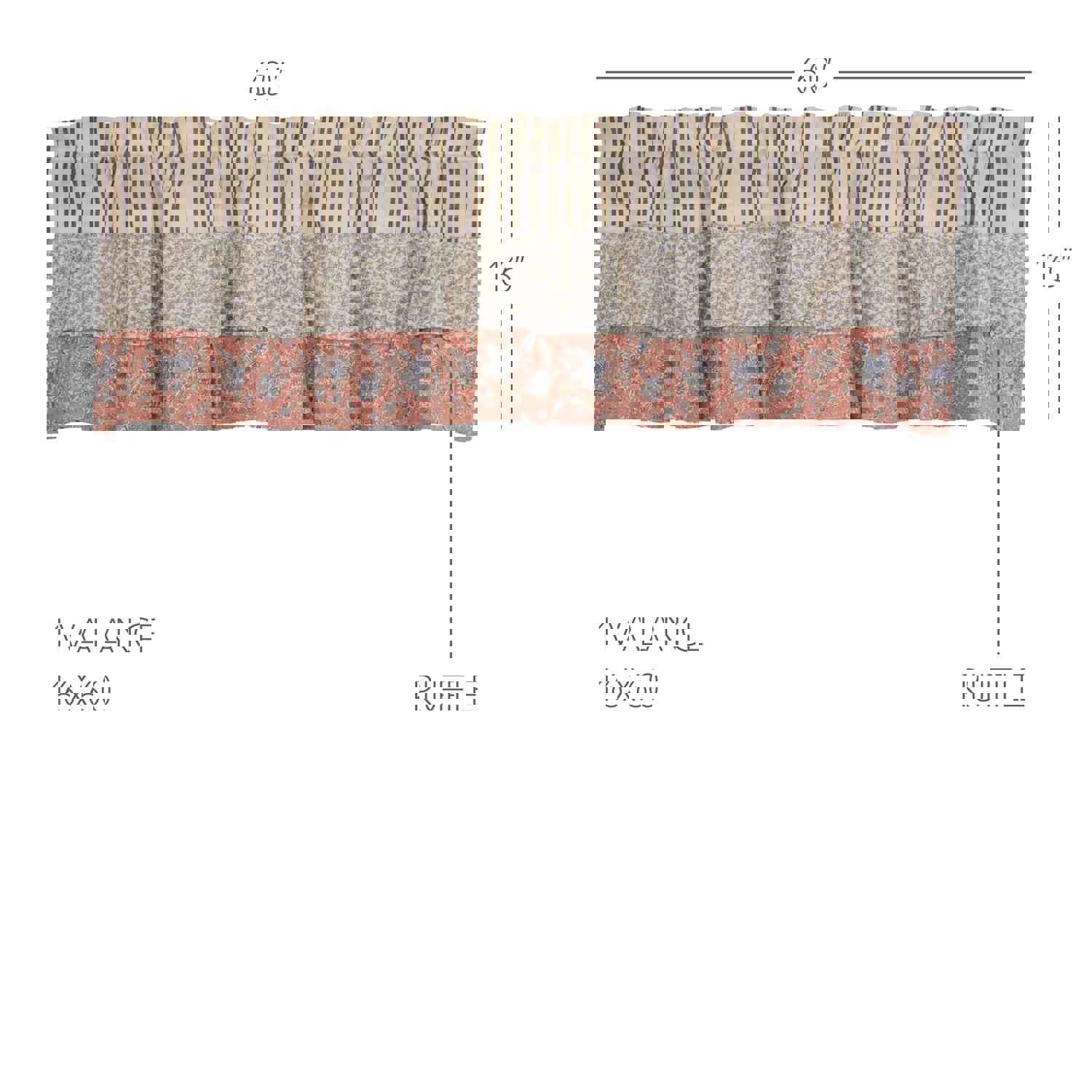 Farmhouse Valance Kaila Ticking Stripe Ruffled Window Curtain