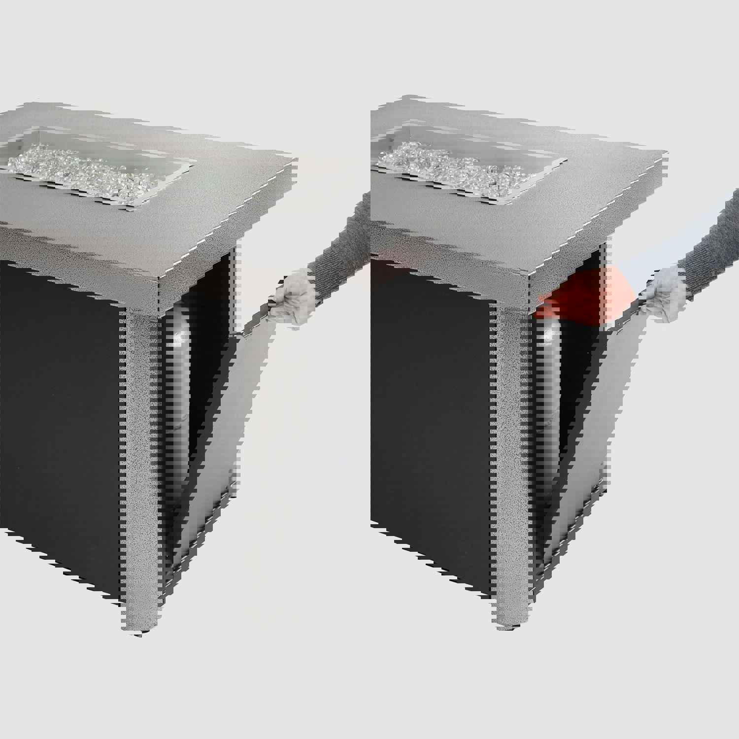 Caden Rectangular Gas Fire Pit Table - Modern Outdoor Patio Decor