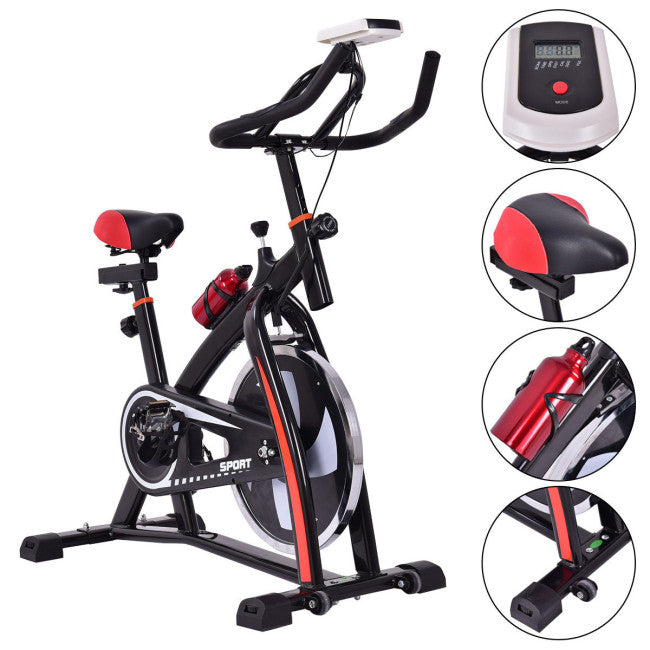 Adjustable Indoor Exercise Cycling Bike Trainer with Electronic Meter