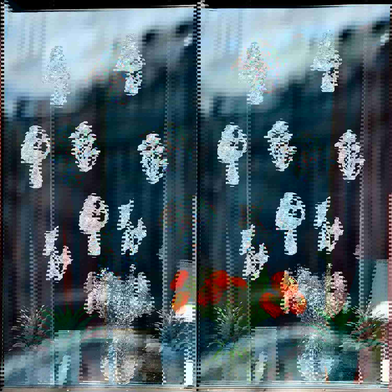 Craspire 16 Sheets 4 Styles Waterproof PVC Colored Laser Stained Window Film Adhesive Static Stickers