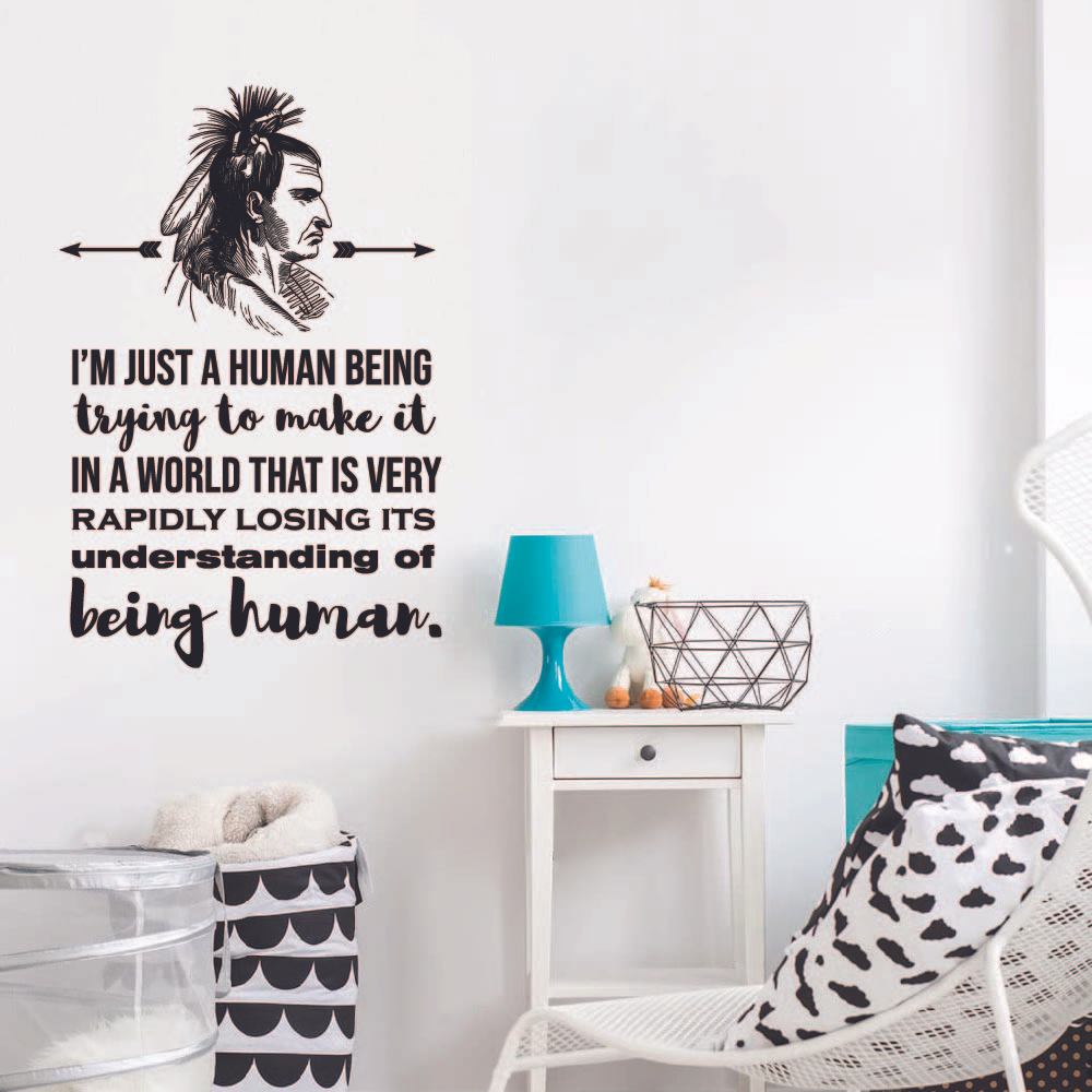 Indian Native American Wall Decal Sticker - Customizable Tribal Art Quote