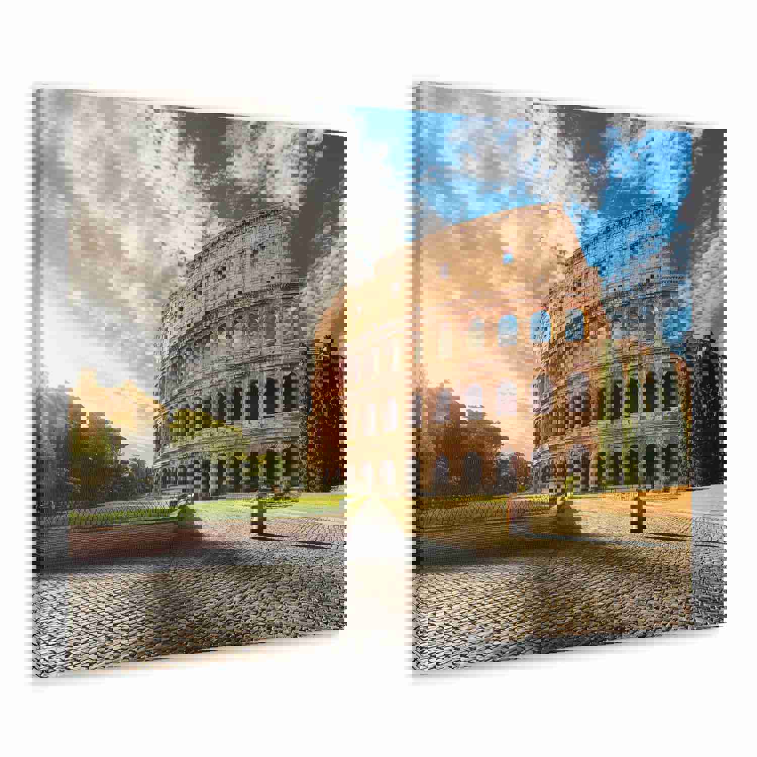 Italy Colosseum in Rome Modern Multicolor Scenic Nature Photography Canvas Wall Art