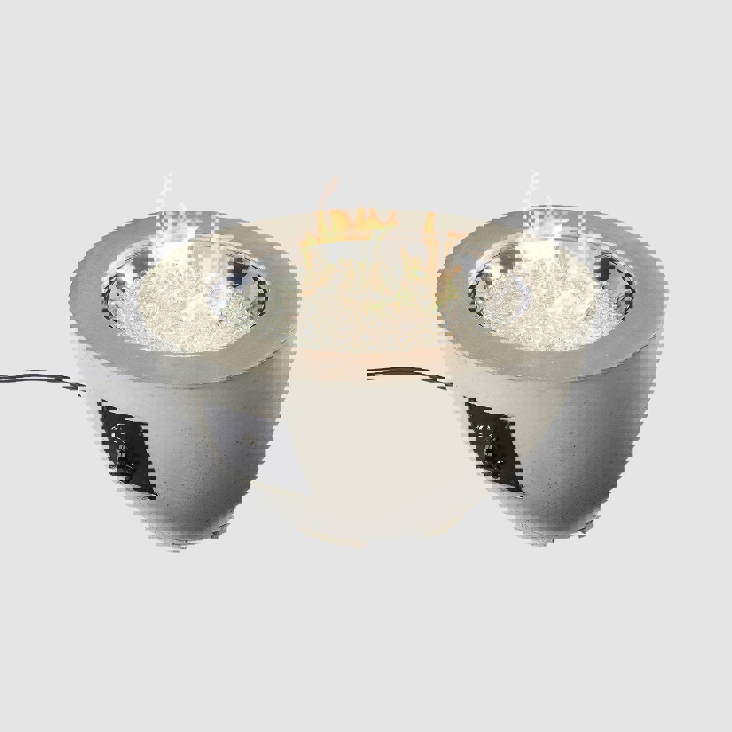 Cove Round Gas Fire Pit Bowl 29 - Natural Grey Supercast™ Concrete Outdoor Fire Pit