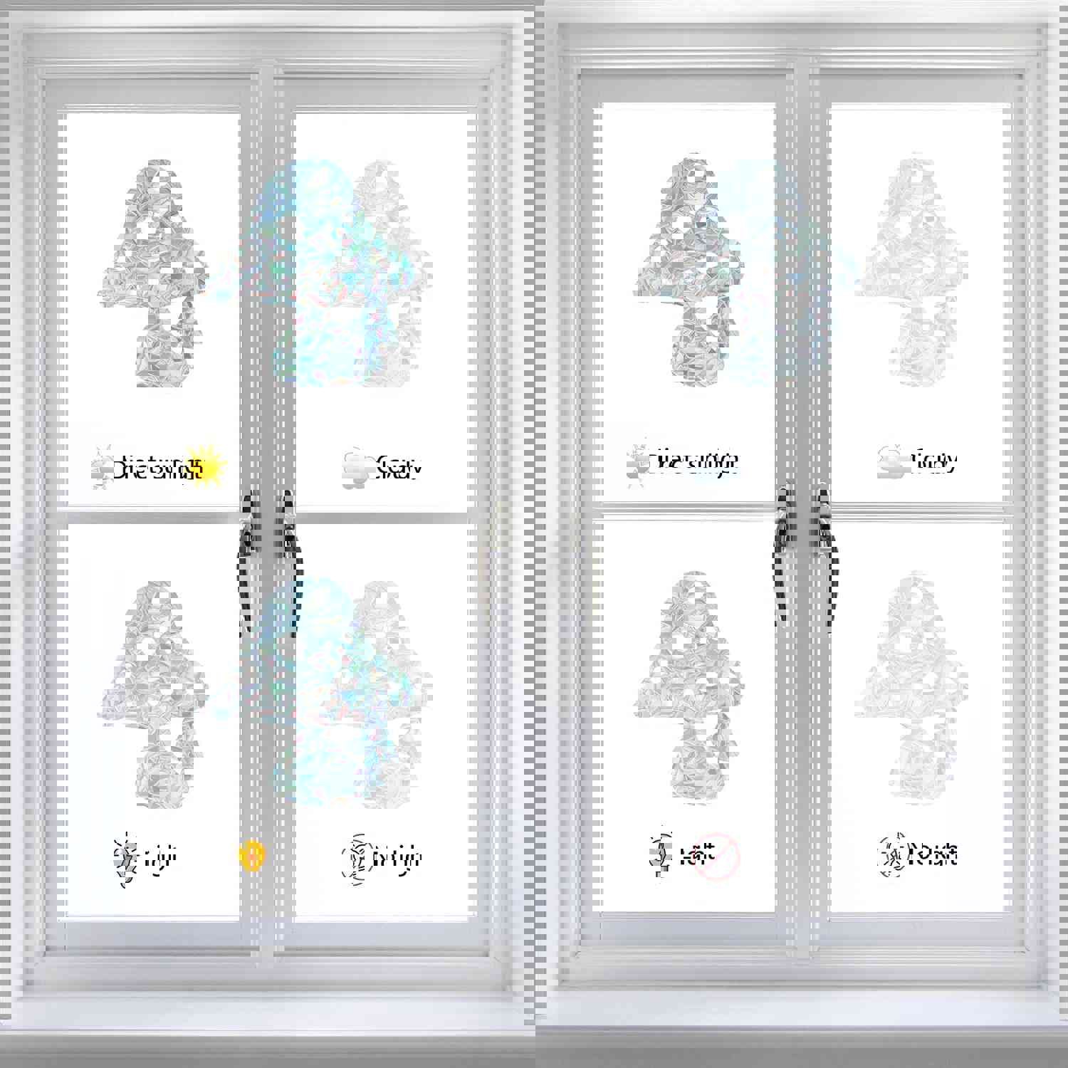 Craspire 16 Sheets 4 Styles Waterproof PVC Colored Laser Stained Window Film Adhesive Static Stickers