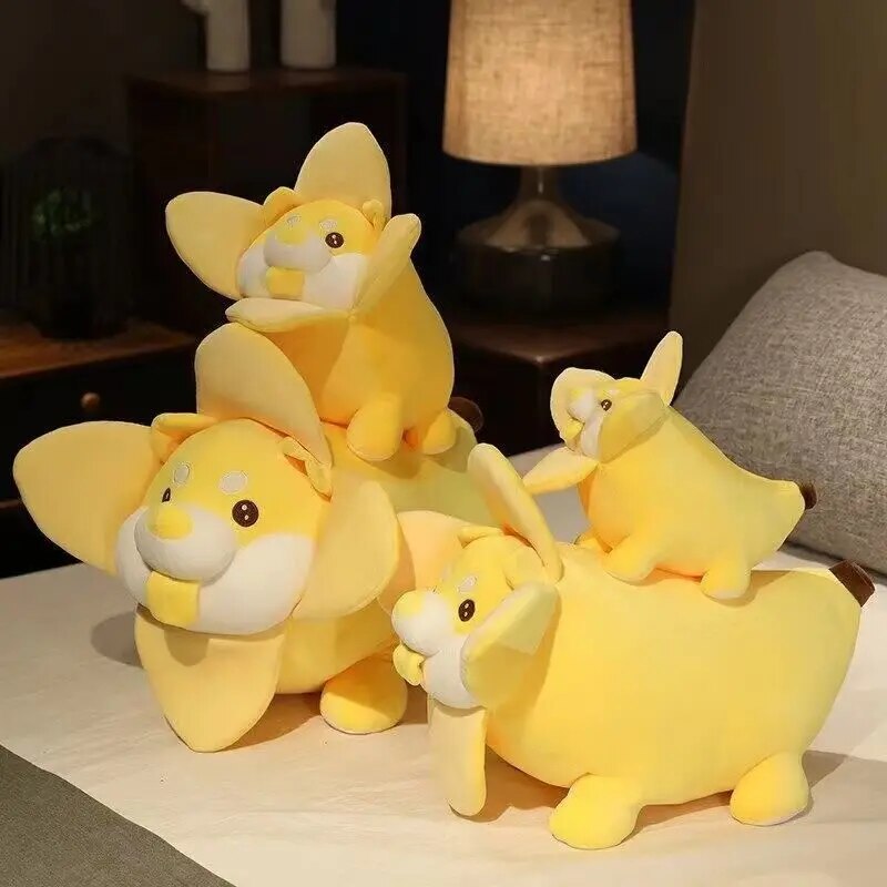 Plush Toy Banana Shiba Inu - Cute Fluffy Stuffed Doll for Kids and Pets
