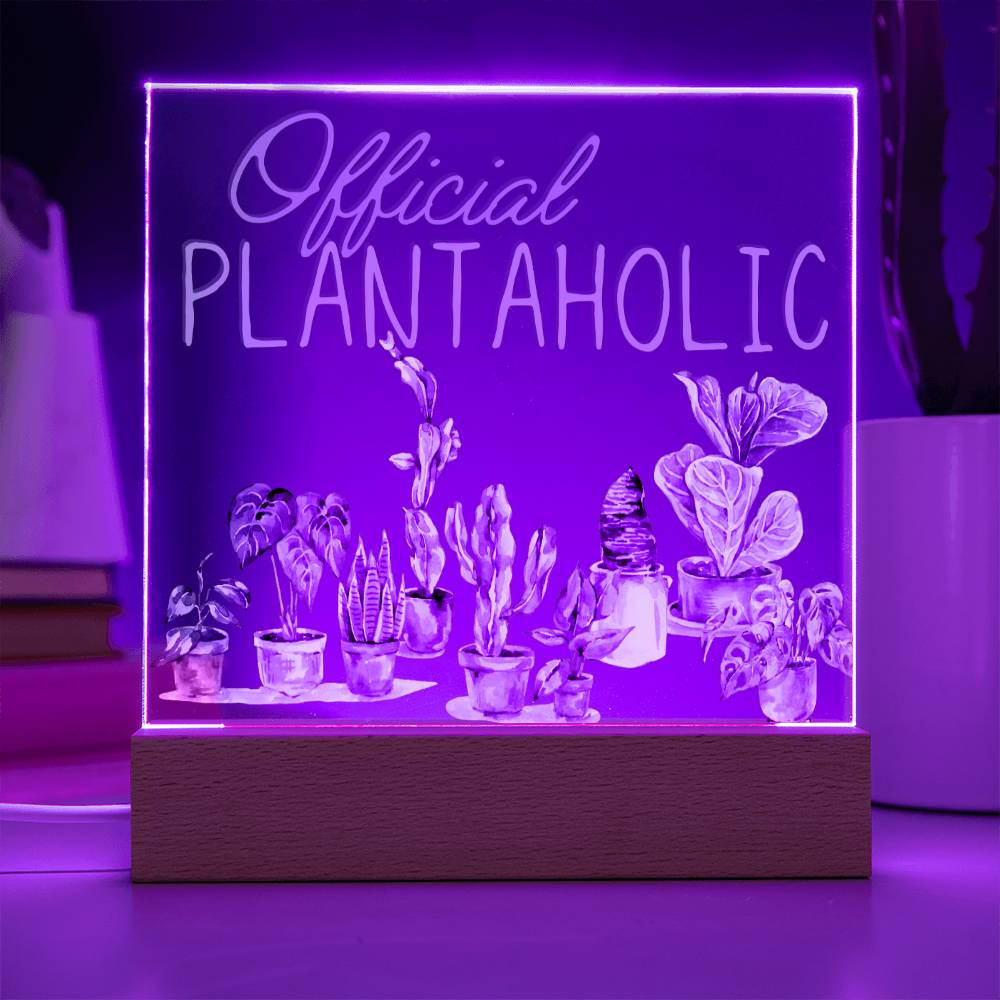 Funny Plant Acrylic LED Night Light - Indoor Home Garden Decor - Perfect Gift for Plant Lovers