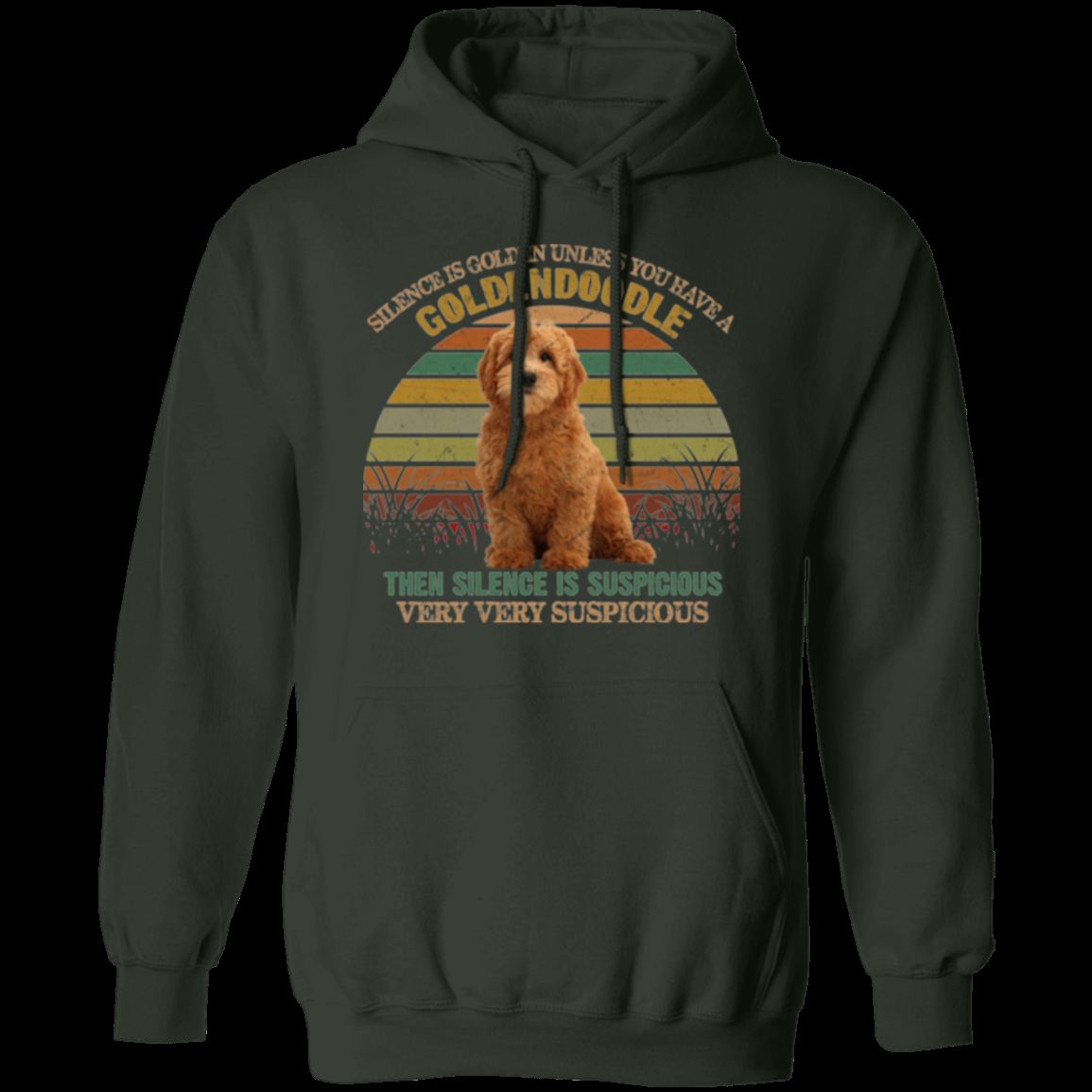 SILENCE IS GOLDEN Pullover Hoodie - 8 oz Unisex Hoodie with Digital Print