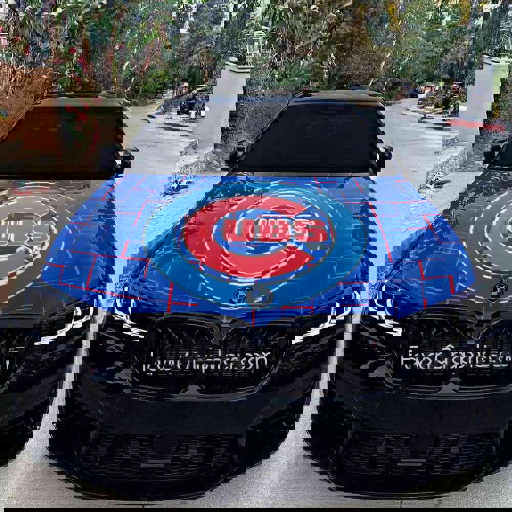 Chicago Cubs Itasha Car Vinyl Hood Wrap Decal Sticker