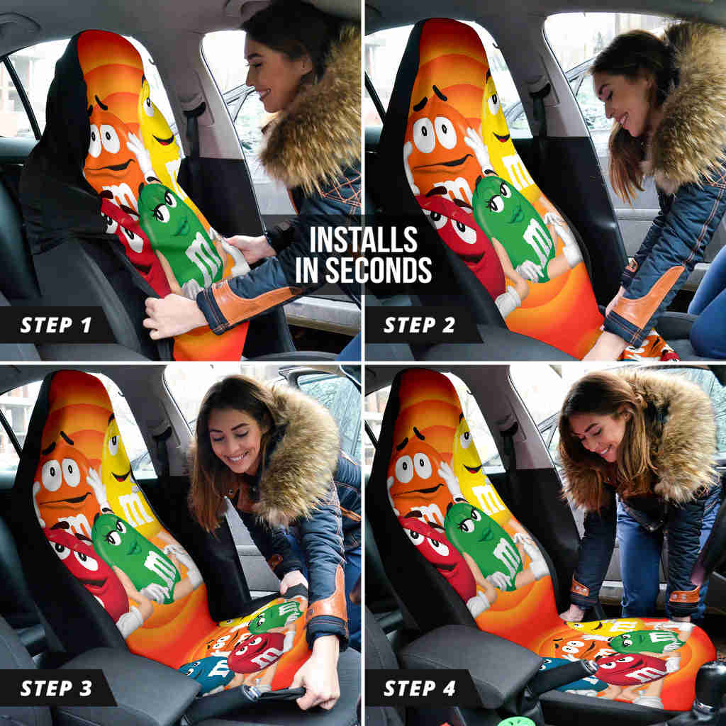 M&M Chocolate Fantasy Car Seat Covers - Premium Car Interior Accessories