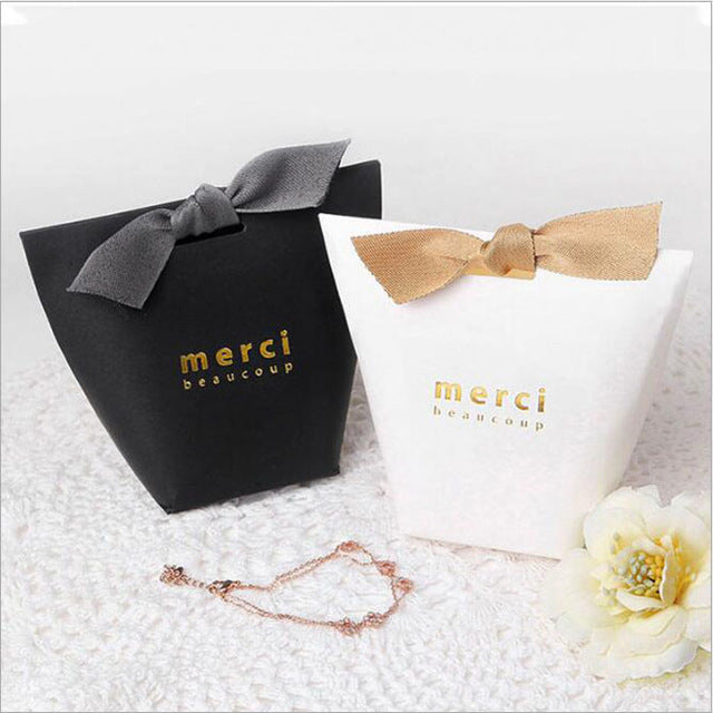 50 PCS French Style Merci Beaucoup Wedding Candy Gift Boxes - Elegant Thank You Favors