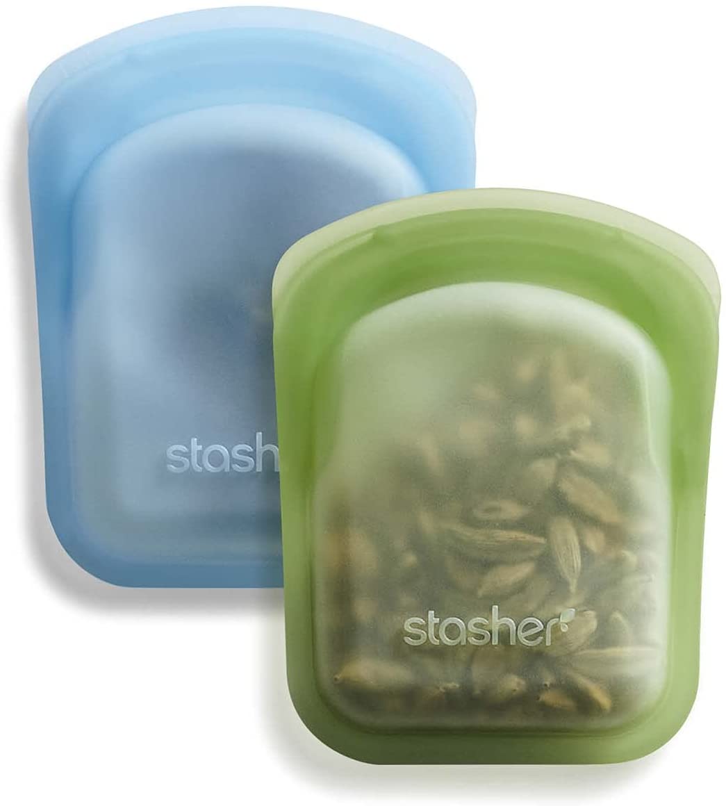 DE Platinum Silicone Food Grade Reusable Storage Bag, 4-Pack Large (Mojave) - Eco-Friendly, Leakproof, Dishwasher-Safe