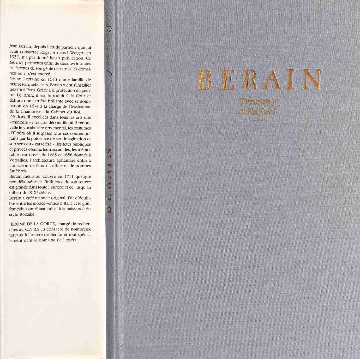Berain: Dessinateur Du Roi Soleil 1986 by Jerome De La Gorce